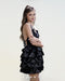 CZARI Brand's Kiyara Dress in Silky Black Satin