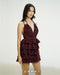CZARI Brand's Kiyara Dress in Red-Wine