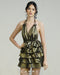 CZARI Brand's Kiyara Dress in Gold Shimmery