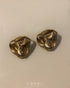 Big Chunky Knot Vintage Faded Gold Clip On Earrings