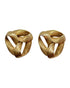 Big Chunky Knot Vintage Faded Gold Clip On Earrings